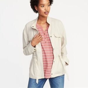 Old Navy cream beige linen SAFARI Anorak
HOWLITE utility jacket coastal Beach S